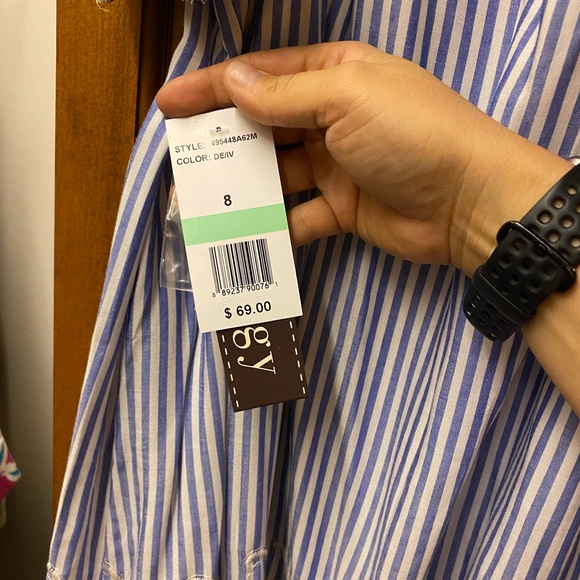 Blue/White/lace sundress. New with tags. Removable button straps. - Picture 5 of 5